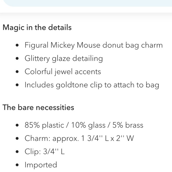 Mickey Mouse Donut Bag Charm by Baublebar - Picture 5 of 5